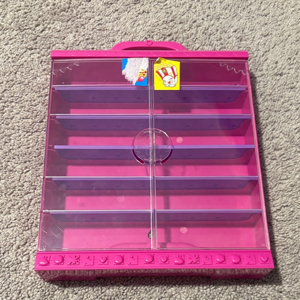 shopkins pink and purple display/collectors case